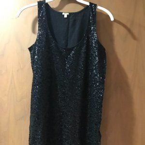 J.crew sleevless black sequin top